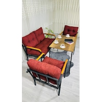 Madame Home Kadife Balkon, Bahçe,teras,cafe - Salon - Metal Kanepe Koltuk Takımı - 2+1+1 + Masa Bordo Madame Home Kadife Balkon, Bahçe,teras,cafe - Salon - Metal Kanepe Koltuk Takımı - 2+1+1 + Masa Bordo