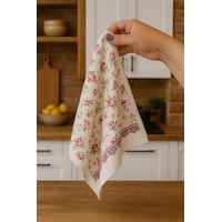 Kitchen Dijital Baskı Pamuklu Tekli Mutfak Havlusu Pembe
