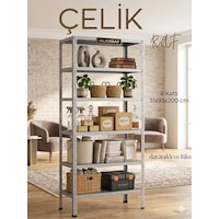 Çelik Raf 6 Katlı 31x93x200 Dekoratif Raf Sistemleri, Depo Rafı, Arşiv Rafı, Kiler Rafı Galvaniz Çelik Raf 6 Katlı 31x93x200 Dekoratif Raf Sistemleri, Depo Rafı, Arşiv Rafı, Kiler Rafı Galvaniz
