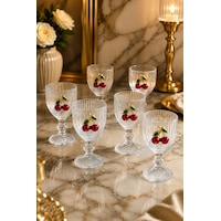 6 Lı Kristal Cam Kahve Yanı Bardağı Kiraz Bardak Kirazlı 75ml 6 Lı Kristal Cam Kahve Yanı Bardağı Kiraz Bardak Kirazlı 75ml