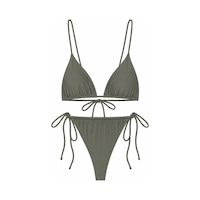 İpli Üçgen Bikini Takımı Haki İpli Üçgen Bikini Takımı Haki