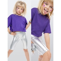 Denokids Kız Çocuk Tayt Gümüş Gri Parlak Metalik Disco Tayt Dizüstü Varak Kumaş Renkli Denokids Kız Çocuk Tayt Gümüş Gri Parlak Metalik Disco Tayt Dizüstü Varak Kumaş Renkli