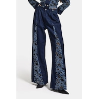 it's basic Kadın İndigo Selvedge 7s6-50 Wide Leg Dantel Nakış Detaylı Özel Tasarım Denim Jean it's basic Kadın İndigo Selvedge 7s6-50 Wide Leg Dantel Nakış Detaylı Özel Tasarım Denim Jean