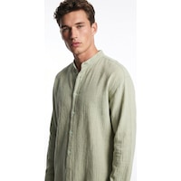 Bianco Lucci Erkek Nefes Alabilir Yarım Oversize Müslin Kumaş Uzun Kol Hakim Yaka Gömlek 60001002 - Çağla Yeşili Yeşil Bianco Lucci Erkek Nefes Alabilir Yarım Oversize Müslin Kumaş Uzun Kol Hakim Yaka Gömlek 60001002 - Çağla Yeşili Yeşil