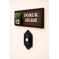 İsimli Özel Ahşap Kapı İsimliği Çiçekli 10x20 Cm Mdf Dekoratif Kapı Tabelası