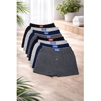 Seher Yıldızı Erkek Penye Boxer 8'li Set Çok Renkli Seher Yıldızı Erkek Penye Boxer 8'li Set Çok Renkli