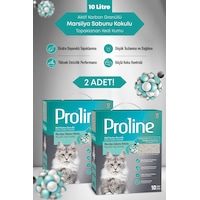 Proline Aktif Karbon Granüllü Marsilya Sabun Kokulu Bentonit Kedi Kumu 2x10 Lt Proline Aktif Karbon Granüllü Marsilya Sabun Kokulu Bentonit Kedi Kumu 2x10 Lt