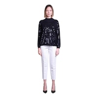 Sempre Minimalist Pullu Kadın Kazak - Günlük & Özel Günler Lacivert Sempre Minimalist Pullu Kadın Kazak - Günlük & Özel Günler Lacivert