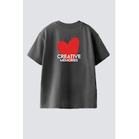 Monila Kız Çocuk Pamuklu Bisiklet Yaka Sırtı Baskılı T-shirt Antrasit Monila Kız Çocuk Pamuklu Bisiklet Yaka Sırtı Baskılı T-shirt Antrasit