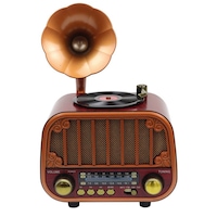 Dexxony Md-1318 Ahşap Tasarım Nostaljik Radyo - Gramofon Dekorlu Şarjlı Bluetooth Hoparlör Seti Dexxony Md-1318 Ahşap Tasarım Nostaljik Radyo - Gramofon Dekorlu Şarjlı Bluetooth Hoparlör Seti