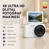 MKN02 4K Ultra HD Dijital Fotoğraf Makinesi Döner Ekranlı Kompakt Kamera-1732 MKN02 4K Ultra HD Dijital Fotoğraf Makinesi Döner Ekranlı Kompakt Kamera-1732