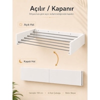Çamaşır Kurutma Askılığı Katlanır Duvara Monte Balkon Banyo Askılık Duvar Tipi Yer Tasarruflu Kurutmalık 100 Cm Belize Beyaz Çamaşır Kurutma Askılığı Katlanır Duvara Monte Balkon Banyo Askılık Duvar Tipi Yer Tasarruflu Kurutmalık 100 Cm Belize Beyaz