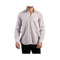 Dicotto Açık Gri Büyük Beden Rahat Kesim Cepli Uzun Kol Regular Fit Erkek Gömlek - 150-29 001 Dicotto Açık Gri Büyük Beden Rahat Kesim Cepli Uzun Kol Regular Fit Erkek Gömlek - 150-29 001