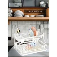 2 Katlı Bulaşıklık Paslanmaz Tezgah Üstü Tabaklık Bpa Free Bulaşık Sepeti Kurutmalık Beyaz 2 Katlı Bulaşıklık Paslanmaz Tezgah Üstü Tabaklık Bpa Free Bulaşık Sepeti Kurutmalık Beyaz