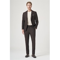 İmza Kahverengi-antrasit Mono Yaka Çizgili 6 Drop Slim Fit Tam Astar Esnek Takım Elbise 1001260901 Kahverengi - Antrasit İmza Kahverengi-antrasit Mono Yaka Çizgili 6 Drop Slim Fit Tam Astar Esnek Takım Elbise 1001260901 Kahverengi - Antrasit