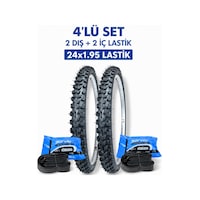 24x1.95 Bisiklet İç Ve Dış Lastik Seti 2 İç 2 Dış 24x1.95 Lastik 24 Jant Bisiklet Lastiği