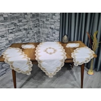 Çeyiz Diyarı Safir 5 Parça Keten Salon Takımı Krem Kahve Çeyiz Diyarı Safir 5 Parça Keten Salon Takımı Krem Kahve