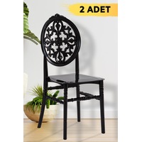 2 Adet Venüs Siyah Pratik Sandalye / Balkon-Bahçe-Mutfak