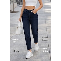 Cedy Denim Kadın Yüksek Bel Soho Boyfriend Jean C599 Lacivert Cedy Denim Kadın Yüksek Bel Soho Boyfriend Jean C599 Lacivert
