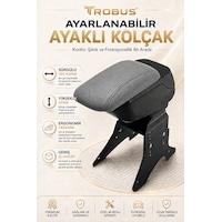 Trobus Peugeot 206 1998-2013 Uyumlu Gri Ayaklı Sürgülü Kolçak Ayarlanabilir Yükseklikli Trobus Peugeot 206 1998-2013 Uyumlu Gri Ayaklı Sürgülü Kolçak Ayarlanabilir Yükseklikli