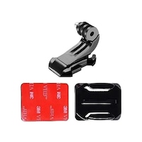 Gplus Bs03kj 3 Parça Oval Zemin Kavisli Yüzey J-hook Aksiyon Kamera 3m Yapışkan Motor Kask Bağlantı Seti Siyah