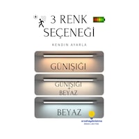 Hareket Sensörlü Şarjlı Led Lamba 30 Cm Gün Işığı - Beyaz Çift Renk Hareket Sensörlü Şarjlı Led Lamba 30 Cm Gün Işığı - Beyaz Çift Renk