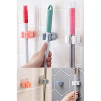 3'lü Yapışkanlı Mop Askısı Süpürge Paspas Tutucu Duvar Organizer Askı Seti 3'lü Yapışkanlı Mop Askısı Süpürge Paspas Tutucu Duvar Organizer Askı Seti