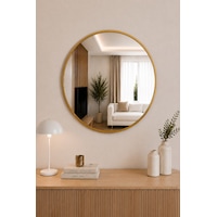 Effe Gold Metal Çerçeveli 60 Cm Yuvarlak Ayna Effe Gold Metal Çerçeveli 60 Cm Yuvarlak Ayna