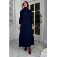 Rabia Şamlı Kumsal Triko Takım Lacivert Normal Rabia Şamlı Kumsal Triko Takım Lacivert Normal