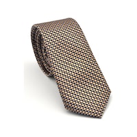 Gaffy Beyaz Küçük Kare Desenli Bej Dokuma Kumaş Mendilli Slim Fit Kravat // Sdk-2511-7 Bej Gaffy Beyaz Küçük Kare Desenli Bej Dokuma Kumaş Mendilli Slim Fit Kravat // Sdk-2511-7 Bej