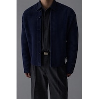 Tarz Cool Lacivert Erkek Slim Fit Pamuklu Yuvarlak Yaka Düğmeli Hırka Lacivert Tarz Cool Lacivert Erkek Slim Fit Pamuklu Yuvarlak Yaka Düğmeli Hırka Lacivert