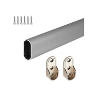 Oval Alüminyum 95 Cm Dolap Içi Askı Borusu 2 Adet Flanş Vidalar Krom Oval Alüminyum 95 Cm Dolap Içi Askı Borusu 2 Adet Flanş Vidalar Krom