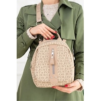 Just Polo Kadın Günlük Kullanıma Uygun Su Geçirmez Çok Bölmeli Sırt Çantası Shopper Kum