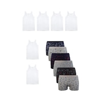 Qulat 6'lı Paket Erkek Çocuk Atlet-boxer Takım Pamuklu 001 Qulat 6'lı Paket Erkek Çocuk Atlet-boxer Takım Pamuklu 001