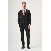 İmza Siyah Mono Yaka 6 Drop Slim Fit Tam Astar Esnek Takım Elbise 1001260181 İmza Siyah Mono Yaka 6 Drop Slim Fit Tam Astar Esnek Takım Elbise 1001260181