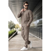 Vizon Düğmeli Basic Erkek Gömlek Pantolon Takım E7335 Vizon Düğmeli Basic Erkek Gömlek Pantolon Takım E7335