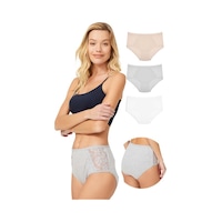 Cottonhill Dantel Detaylı Klasik Pamuklu Bato Külot 3'lü Paket - 3 Çok Renkli 5 Çok Renkli Cottonhill Dantel Detaylı Klasik Pamuklu Bato Külot 3'lü Paket - 3 Çok Renkli 5 Çok Renkli