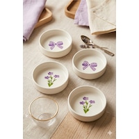 Lila Gift 4 Lü Seramik Kase Seti 10 Cm Çiçek Desenli Çerezlik Ve Sosluk Beyaz Lila Gift 4 Lü Seramik Kase Seti 10 Cm Çiçek Desenli Çerezlik Ve Sosluk Beyaz