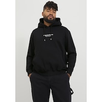 Jack & Jones Logo Baskili Sweatshirt - Büyük Beden 12244912 Black Koyu Siyah Jack & Jones Logo Baskili Sweatshirt - Büyük Beden 12244912 Black Koyu Siyah