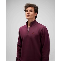 Ellesse Yarım Fermuarlı Bordo Erkek Sweatshirt Em580 Bordo Ellesse Yarım Fermuarlı Bordo Erkek Sweatshirt Em580 Bordo