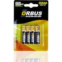 Orbus LR03 AAA Blister İnce Kalem Pil 4'lü Orbus LR03 AAA Blister İnce Kalem Pil 4'lü
