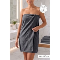 %100 Pamuk Softure Banyo Havlusu Yüksek Emici Yumuşak Dokulu Premium Havlu 100x140 Cm - Vizon Antrasit