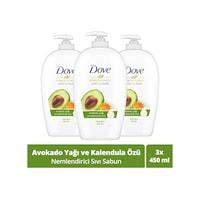 Dove Avokado Yağı Ve Kalendula Özü Nemlendirici Sıvı Sabun 3 x 450 ML Dove Avokado Yağı Ve Kalendula Özü Nemlendirici Sıvı Sabun 3 x 450 ML