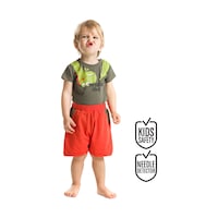 Denokids Denokids Baby Tersten Dino Takım Kırmızı - Yeşil Denokids Denokids Baby Tersten Dino Takım Kırmızı - Yeşil