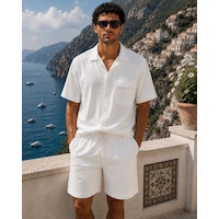 Erkek Premium Kumaş Modal Şort Slim Fit Takım Beyaz 2018dngr Ekru Erkek Premium Kumaş Modal Şort Slim Fit Takım Beyaz 2018dngr Ekru