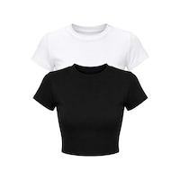 Shade Kadın Kısa Kollu Bisiklet Yaka Crop T-shirt 60286904 - Siyah-beyaz Siyah - Beyaz Shade Kadın Kısa Kollu Bisiklet Yaka Crop T-shirt 60286904 - Siyah-beyaz Siyah - Beyaz