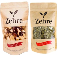 Zehre 250 Gr Çiğ Kabak Çekirdeği Içi + 100 Gr Brezilya Cevizi 350 G Zehre 250 Gr Çiğ Kabak Çekirdeği Içi + 100 Gr Brezilya Cevizi 350 G