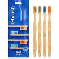 T Brush Bambu Diş Fırçası Orta Sert 4 Adet T Brush Bambu Diş Fırçası Orta Sert 4 Adet