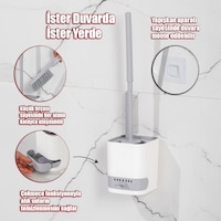 Porsima 2026 Pratik Tuvalet Fırçalığı Banyo Tuvalet Fırçası Gri B Porsima 2026 Pratik Tuvalet Fırçalığı Banyo Tuvalet Fırçası Gri B