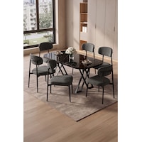 Robii 90x168 Siyah Mermer Mdf Masa, Metal X Ayak, Metal Polo Sandalye, 6 Kişilik Mutfak Masası Takımı Ve Yemek Masası Takımı Siyah Robii 90x168 Siyah Mermer Mdf Masa, Metal X Ayak, Metal Polo Sandalye, 6 Kişilik Mutfak Masası Takımı Ve Yemek Masası Takımı Siyah